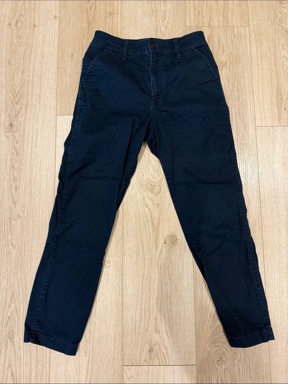 Abercrombie & Fitch Women's Navy Straight-Leg Trousers